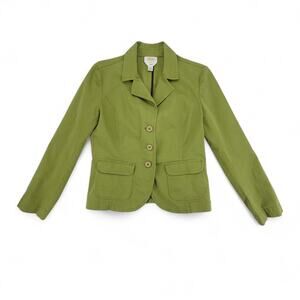 Talbots‎ Green Fitted Stretch Blazer Size 10 Classic Preppy Style
